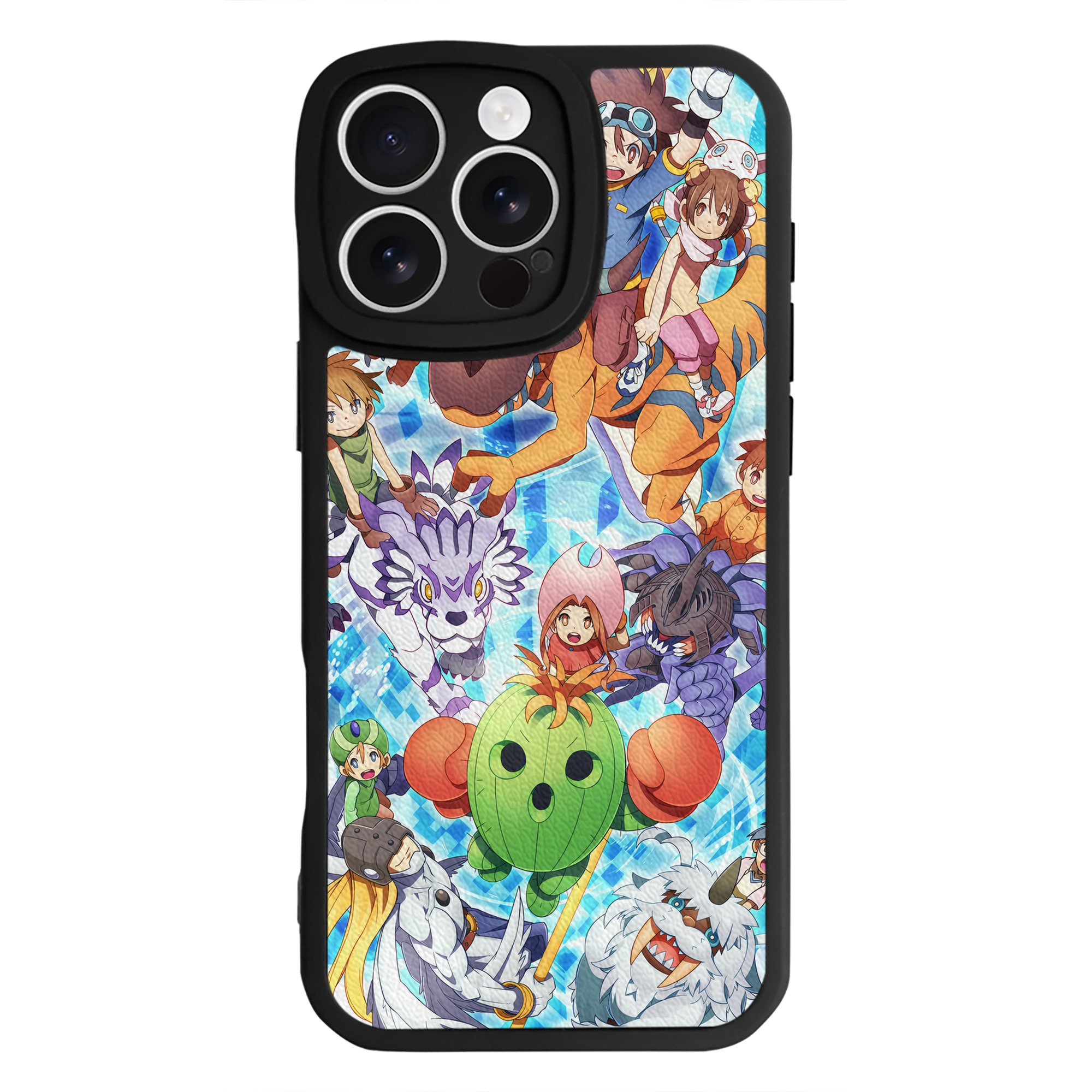 （画像用） Digimon デジタルモンスター/デジモン 【iPhone 16シリーズ対応】シリコンスマホケース（レザー調） 材質：シリコン